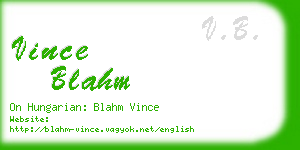 vince blahm business card